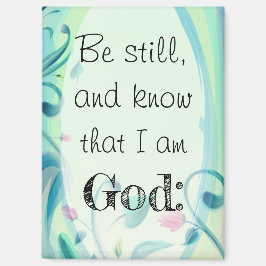 Psalm 46 sei still und weiß rosa Blütenblätter Magnet