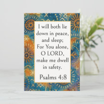 Psalm 4:8 Bibelvers, Afrobohemian Adire Stoff