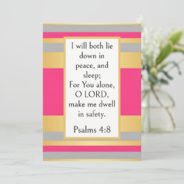Psalm 4:8 Bibelvers, Friedlicher Schlaf Schrift Karte