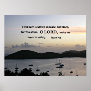 Psalm 4:8 Ich werde beide in Frieden liegen.... Poster