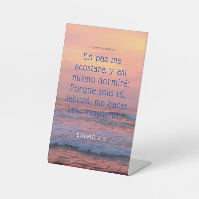 Psalm 4:8 sockelschild (Vorderseite)
