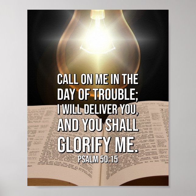 Psalm 50:15 Bibelverse Poster (Vorne)