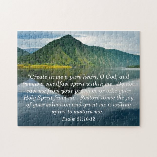 Psalm 51 10 - 12 Bergsee Puzzle (Horizontal)