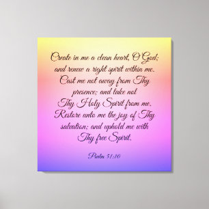 Psalm 51:10-12 Canvas Print Leinwanddruck