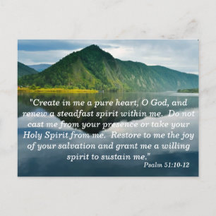 Psalm 51 10 - 12 Scripture Memory Card Postkarte