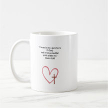 Psalm 51:10 Christliches Bibelvers-Tasse | Glauben