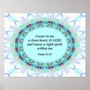 Psalm 51:10 Christliches Poster