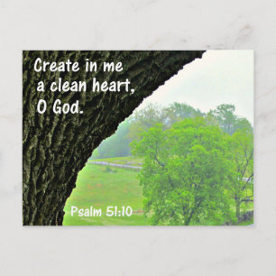 Psalm 51:10 Erstelle in mir ein sauberes Herz Postkarte