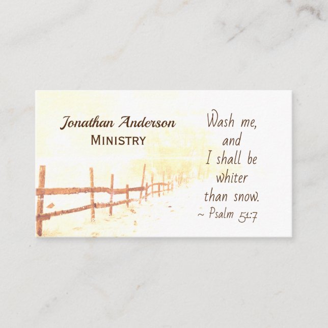 Psalm 51:7 Wash mich und ich werde weißer sein als Visitenkarte (Vorderseite)