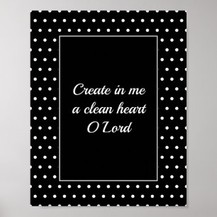 Psalm 51 White Polka Dot Christliches Badezimmer Poster