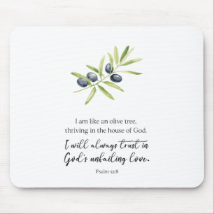 Psalm 52:8: "Ich bin wie ein Olivenbaum." Mousepad