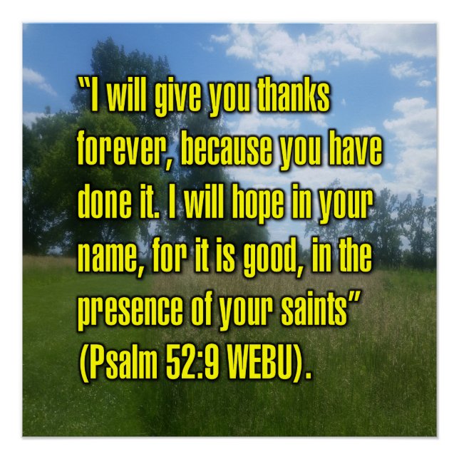 Psalm 52:9 WEBU Poster (Vorderseite)