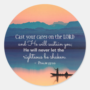 Psalm 55:22 Kümmern Sie sich um den LORD Runder Aufkleber