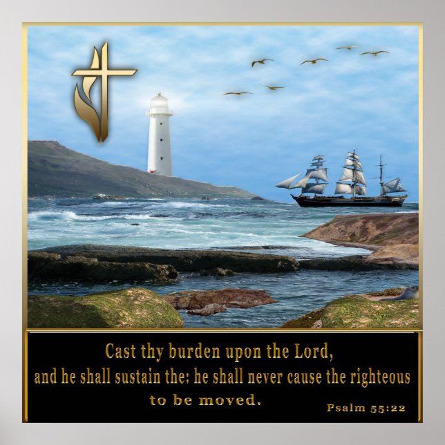 Psalm 55,22-Plakat Poster (Vorne)