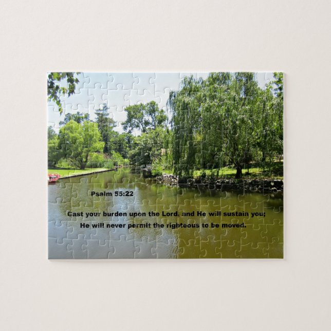 Psalm 55:22 Verschwende deine Last auf den Herrn.. Puzzle (Horizontal)
