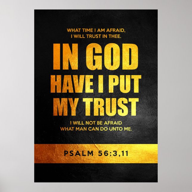 Psalm 56:3,11 Bibelverse Poster (Vorne)