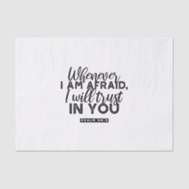 Psalm 56:3 Bibelverse Kunst "Ich werde dir vertrau Seidenpapier