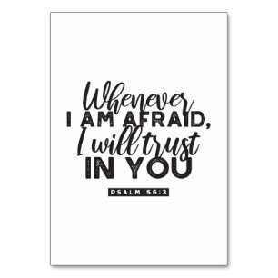 Psalm 56:3 Bibelverse Kunst "Ich werde dir vertrau Tischnummer