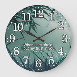 Psalm 56:3 Ich vertraue auf Ihr Bibelverse-Zitat Große Wanduhr