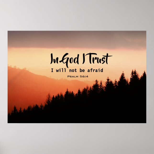 Psalm 56:4b In God I Trust I will not be afraid Poster (Vorne)