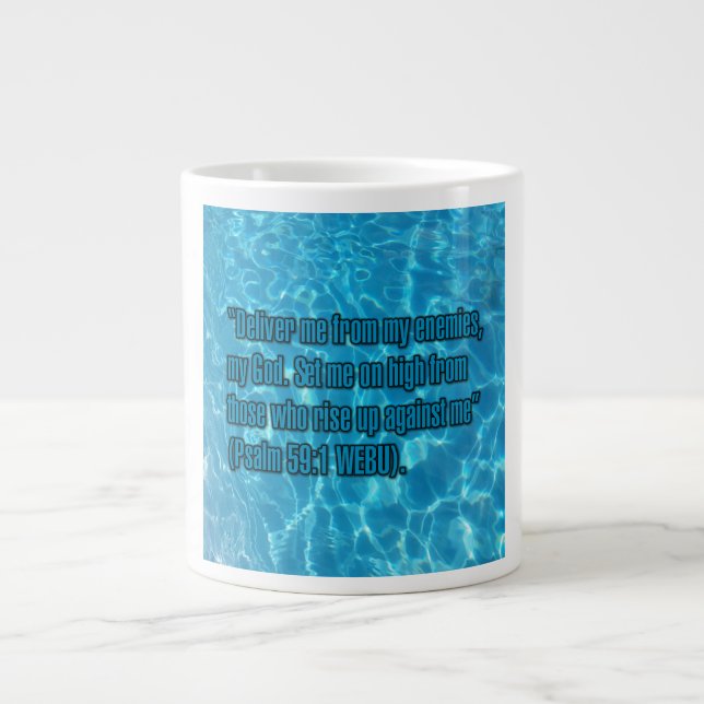 Psalm 59:1 WEBU Mug Jumbo-Tasse (Vorderseite)