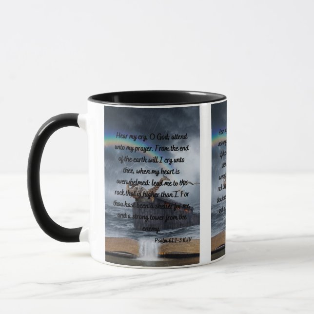 Psalm 61:1-3 KJV Bibelverse Zwei-Tone-Tasse Tasse (Links)