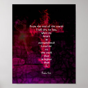 Psalm 61:2 Bibel Verse Inspiration Zitat Poster