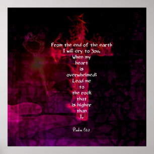 Psalm 61:2 Bibel Verse Inspiration Zitat Poster