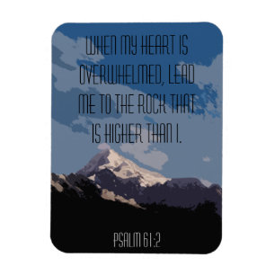 Psalm 61:2 Bibel Verse Quote Mountain Grafik Magnet
