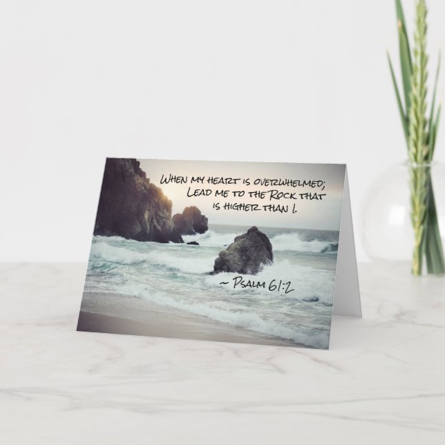 Psalm 61:2 Führe mich zum Felsen, der höher ist Karte (Vorderseite)