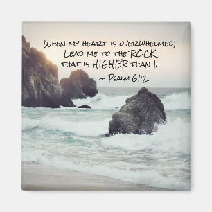 Psalm 61:2 Führe mich zum Felsen, der höher ist Magnet