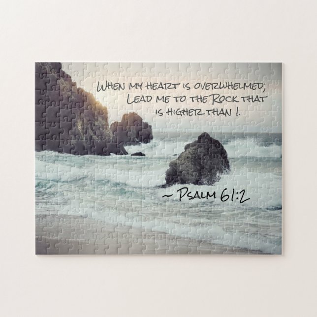 Psalm 61:2 Führe mich zum Felsen, der höher ist Puzzle (Horizontal)