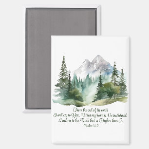 Psalm 61:2 Führe mich zum Rock-Bibelberg Magnet