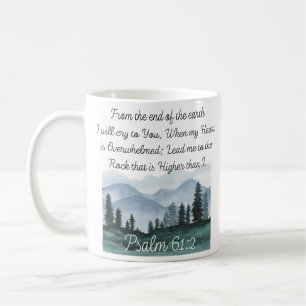 Psalm 61:2 Führe mich zum Rock Bible Verse Kaffeetasse