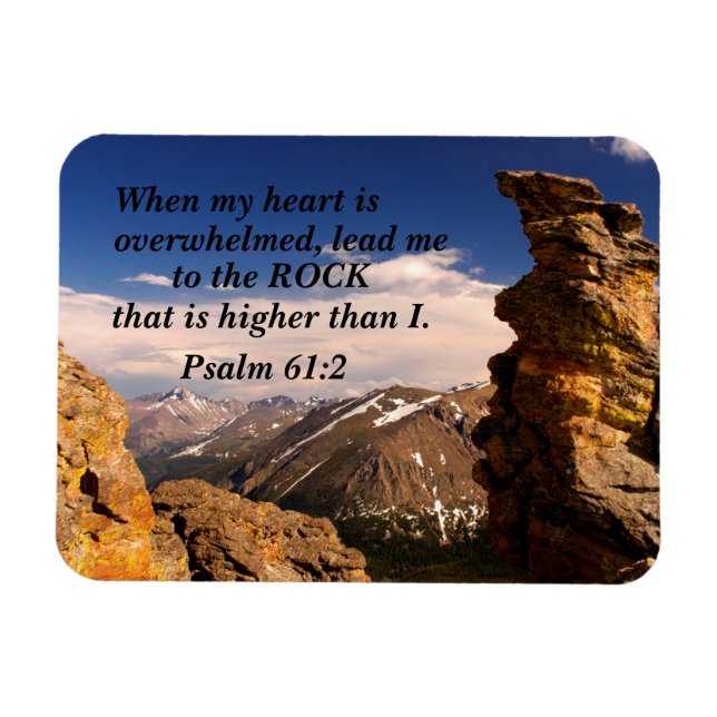 Psalm 61:2 Wenn mein Herz überwältigt ist, führe m Magnet (Horizontal)