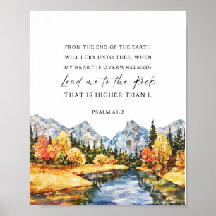 Psalm 61:2 Wenn mein Herz überwältigt ist Poster