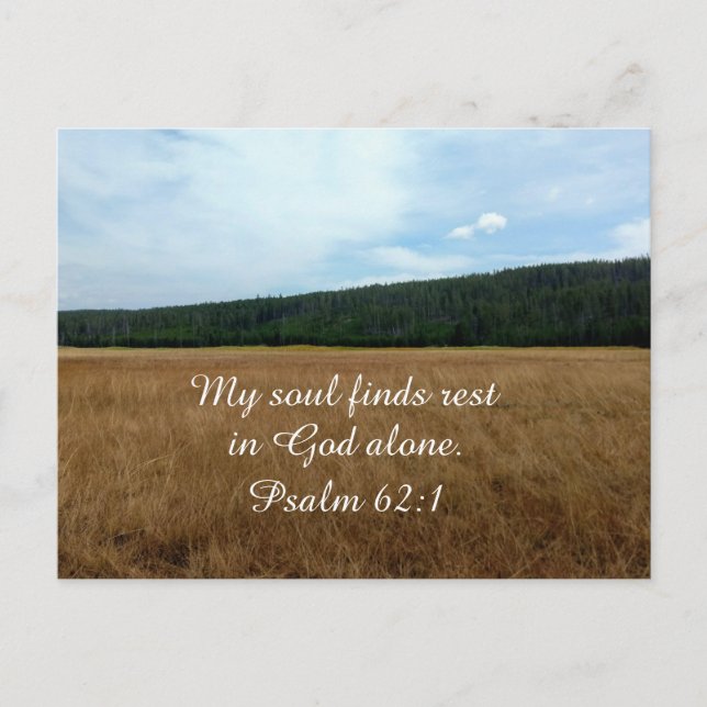 Psalm 62:1 Mein Soul findet allein in Gott Erholun Postkarte (Vorderseite)