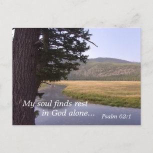 Psalm 62:1 Mein Soul findet Erholung allein in Got Postkarte