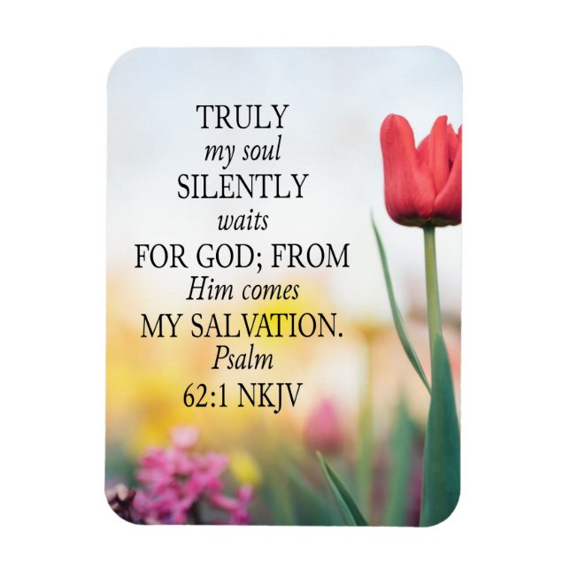 Psalm 62:1 NKJV auf Bildhintergrund Magnet (Vertikal)