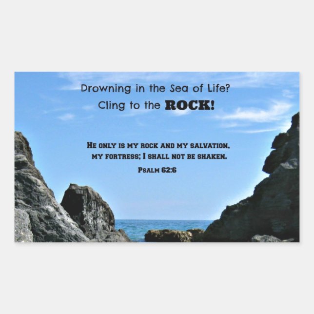 Psalm 62:6 Er ist nur mein Rock.... Rechteckiger Aufkleber (Vorderseite)