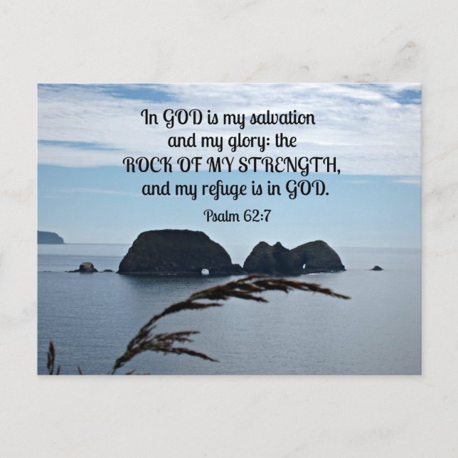 Psalm 62:7 In Gott ist meine Errettung. Postkarte (Vorderseite)
