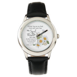 Psalm 63:1 Bibelschrift - Kamille Blume Armbanduhr