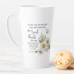 Psalm 63:1 Bibelschrift - Kamille Blume Milchtasse