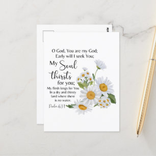 Psalm 63:1 Bibelschrift - Kamille Blume Postkarte