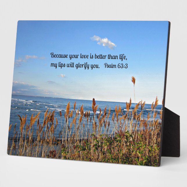 Psalm 63:3 Weil deine Liebe besser ist als das Leb Fotoplatte (Seite)