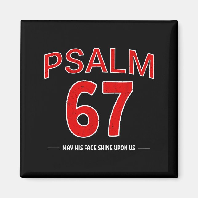 Psalm 67 Möge sein Angesicht über uns leuchten Gla Magnet (Vorne)