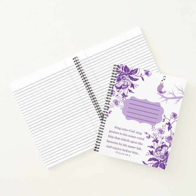 Psalm 68:4, Hardcover 8.5 X 11" Notebook Notizbuch (Innenseite)