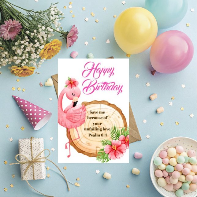 Psalm 6:4 Christliche Geburtstagsgrüße Karte (Personalize this beautiful Christian Birthday Greeting with love and encouragement. With Psalm 6:4)