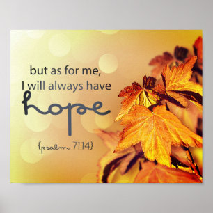 Psalm 71:14 Ich werde immer HOPE Maple Blätter Poster