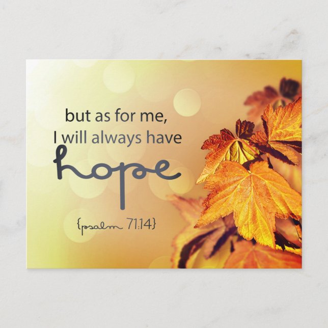 Psalm 71:14 Ich werde immer HOPE Maple Blätter Postkarte (Vorderseite)